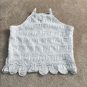 Charlotte Russe White Spaghetti Strap Crop Top